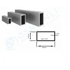 Alüminyum Kutu Profil 29mm X 69mm Et Kalınlık 2mm